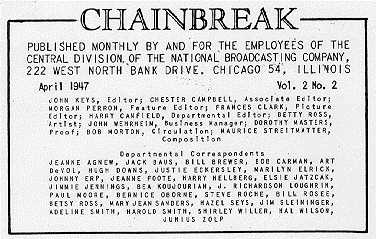 Chainbreak masthead of April, 1947